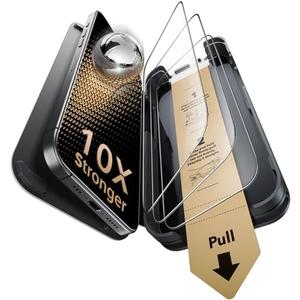 ESR Accessory Glass by Corning™ 2 Pack 9H+ Glass for iPhone 17/iPhone 16 Pro Screen Protector, with AR Anti-Reflective Technology, Military Grade Shatterproof & Durable with UltraFit Tray