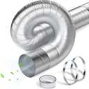 4 Inch Semi Rigid Dryer Vent Hose,Aluminum Dryer Vent Duct with 2 Hose Clamps and Aluminum Foil Tape,3 Feet length Dryer Vent Pipe for Clothes Dryer,Basement,Tight Space