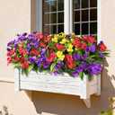 Hommyea Artificial Fake Flowers for Outdoor, 6 Bundles UV Resistant Faux Plants Decoration Silk Flowers No Fade Plastic Flowers for Outside Planters Home Porch Patio Yard Garden Decor