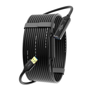 USB 3.0 Active Extension Cable, 65FT (20M) with Signal Booster - 5Gbps High Speed Data Transfer Male to Female Repeater Cord, in-Wall Compatible for VR Headset, Printer, Hard Drive, Xbox, PC
