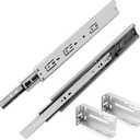 Gobrico 24 Inch Rear/Side Mount Drawer Slides Glides with Brackets Full Extension Soft Closing Ball Bearing Dresser Runners Kitchen Dresser Hardware 6 Pairs (12pcs)