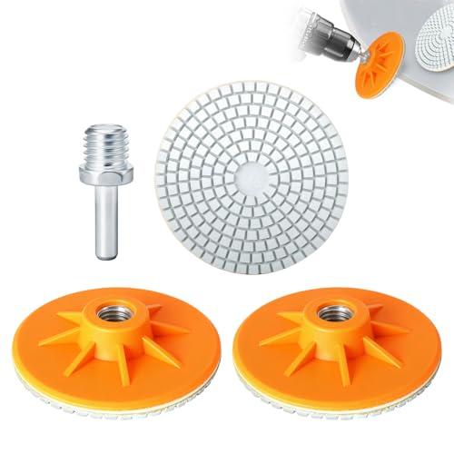 ACFAN 4" Tile Polishing Pads for Grinder,Diamond Polishing Pads for Grinder Kit Wet/Dry Tile Diamond Sanding Pads 5/8"-11 Universal Fit for Angle Grinders & Drills for Granite Marble Concrete Ceramics