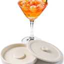 Ceramic Margarita Salt Rimmer with Lid Home Bar Accessories for Seasoning - Rimmers for Drinks - Bartender Kit Tools - Bar Decor Sugar Salt Rimmer Plate Hand Make (1 pcs)