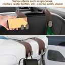 8pc Leather Car Seat Storage Hanger,4 Car Bag Purse Holder with Double Metal Hooks+4 Leather Car Headrest Hook,Car Purse Hook Seat Back Hanger Storage Organizer, Car Hook for Purses and Bags