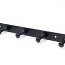 creathome Basic 13 Inch Multiple Use Anti-Rust Matt Black Wall Mounted Hanger with 5 Hooks