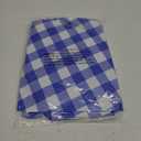 Round Vinyl Fitted Tablecloth with Flannel Backing Elastic Edge Design Table Cover Waterproof Oil-Proof PVC Table Cloth Stain-Resistant Best for 45"-56" Round (Blue Checkered)