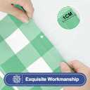 Smiry Picnic Table Cloth 4 Pack, Waterproof Elastic Fitted Tablecloths for 6FT Rectangle Tables, Washable Polyester Buffalo Plaid Tablecloth for Camping& Outdoor (Sage Green & White, 30" x 72")
