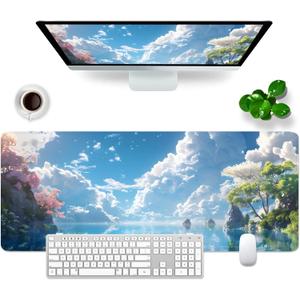 Large Gaming Mouse Pad XL Desk Pad 31.5x11.8x0.12 inch Large Mouse Pad for Desk (Clouds)