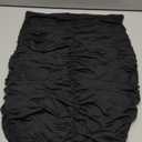 eoeoo Women's Ruched Sexy Bodycon Elastic High Waist Stretch Midi Pencil Skirt (Black)