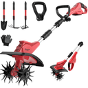 Cordless Tiller Cultivator Compatible with Milwaukee 18V Battery(Tool Only), Folding Electric Rototiller for Garden with 40 Steel Tines 310RPM, 9.1in Tilling Width and 6.3in Depth