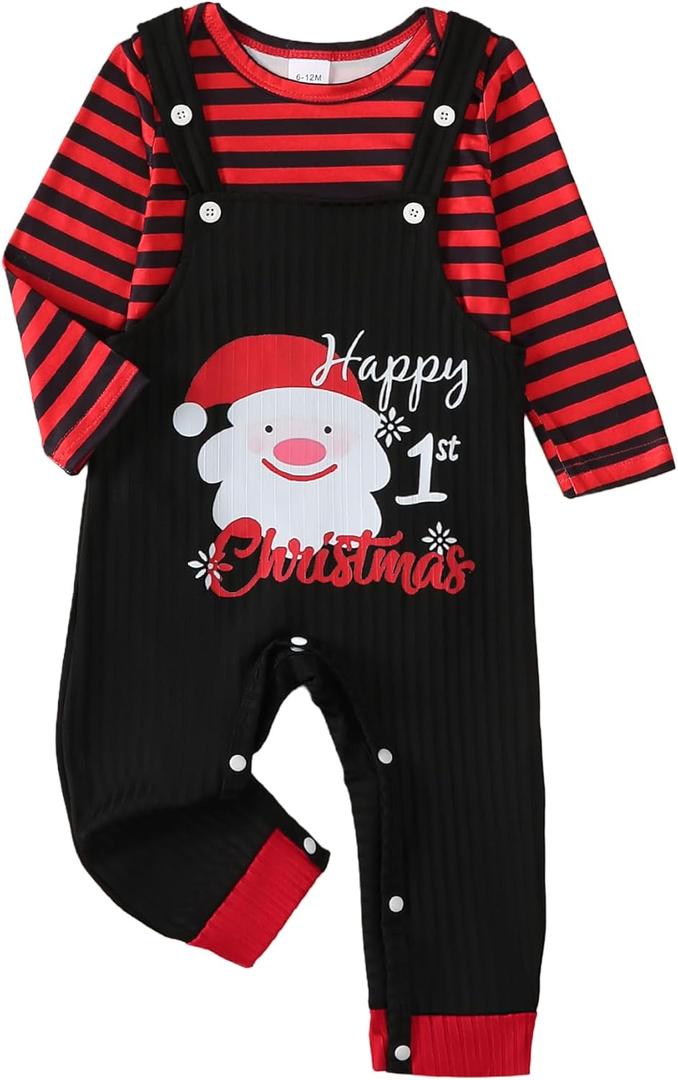 Baby Boy Clothes Fall Winter Newborn Boy Outfits 0 3 6 9 12 18 24 Months Overalls Infant Baby Boys Clothes (Red)