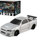 1/43 RC Drift Car with Gyro Mini Drift RC Car 4WD Remote Control Sport Vehicle with Drifting and Racing Tires ESP Gyroscope Proportional Throttle Steering Indoor Hobby Toy RTR for Adult
