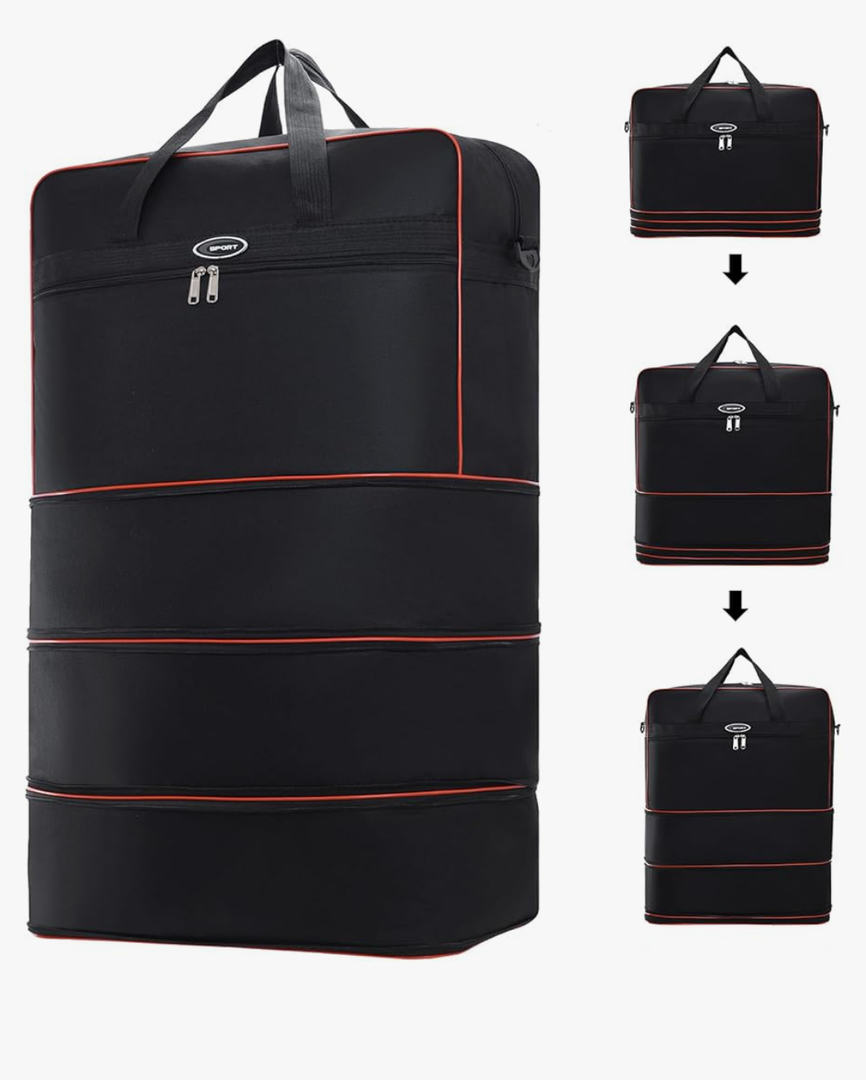 CALLPIONEER3.83.8 out of 5 stars(3)Foldable Duffel Bag,Large Expandable Travel Duffle Bag Waterproof Collapsible Luggage Carry on Duffel Bag with Handle-Black