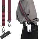 MAGEASY Universal Cell Phone Lanyard Crossbody - Anti-Theft Crossbody Phone Strap for iPhone 16 Pro Max & Most Smartphones, for Men & Women | 20mm (Burgundy)