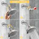 AISOSO Shower Head, 5 Modes High Pressure Shower Heads for Relaxed Shower Experience, 4.1 Inch Bathroom Fixed Showerhead Even at Low Water Pressure for Powerful Spray, Brushed Nickel