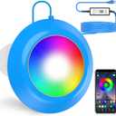LyLmLe LED Pool Lights, 20W Smart RGB Magnetic Submersible Light with APP Control, 800lm Dimmable, IP68 Waterproof 12V Nicheless Underwater Lights for Inground Aboveground Pools (Blue)