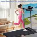 Walking Pad Treadmill with Handle Bar, Compact Portable Treadmills for Home Small, Electric Walking Pads with Handles, 3.5HP Quiet and LED Display, 400 LBS Capacity (Black)