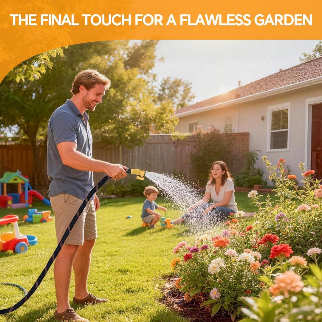 Garden Hose 100ft - Non-Expandable, Flexible, Kink-Free - 3/4'' Fitting High-Pressure & Lightweight Garden Water Hose with Burst Resistance - All-Weather Use for Gardens, Car Washing & Pet Care