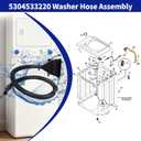 5304533220 Washer Fill Hose Compatible with Frigidaire, 5304533220 Washing Machine Hose Assembly Replaces 5304508358 809191901 AP7194866 PS16745853