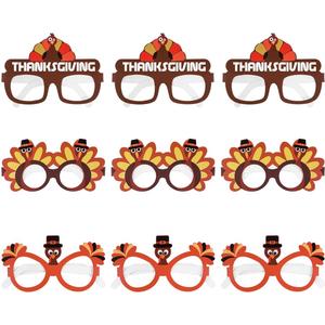 3 x Amosfun Thanksgiving Turkey Sunglasses Creative Thanksgiving Day Eyeglasses Cosplay Party Glasses for Day Birthday Party Favor Supplies 9PCS