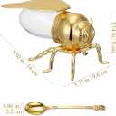 IMIKEYA Bee Honey Jar, Decorative Bee Shaped Honey Pot Bee Figurine Glass Honey Container Syrup Dispenser Crystal Condiment Pot Sugar Holder Bowl for Kitchen Home