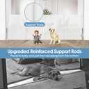 Reinforced 75 Wide Retractable Baby Gate with Support Rods, Upgrade Extra Long Retractable Dog Gates for Doorways Extra Wide Mesh Baby Gate Retractable Pet Gate for Stairs Child Safety Gate(White)