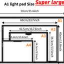 TOHETO Rechargeable A1 Light Pad 35.4”x23.6”, Extra Large LED Light Board for Diamond Painting, 3-Color Modes Light Box, Diamond Art Light Table, Lightbox for Tracing and Drawing, Sketching, Artists
