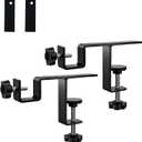 Internal Curtain Rod Set 0.8-2.3 Inch Wide Track, No Drilling Required, Tool-Free,Magnetic Curtain Hooks, Black 2 Pieces (US Patent Application)