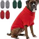 Thick Knit Dog Sweater, Warm Turtleneck Pullover Winter Sweaters for Small, Medium & Large Dogs, Cute Knitted Pet Clothes for Puppy, Holiday Costume for Boy & Girl Doggy, Boxer Outfit,Red XXL