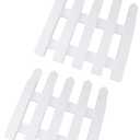 Raindrops Decorative Fences Beige Wood Plastic Uneven Edging Solid Log Fence For Garden Use, 1 Set, 47.2x11.8in