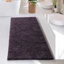 Hearth & Harbor Bathroom Rugs, Chenille Bath Mat - Machine Washable Bath Mats for Bathroom Non-Slip Backing Rubber, Quick Dry Bathroom Mat - Purple Bath Rug, 26x44