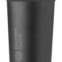 BlenderBottle Sport Sleek Shaker Cup Insulated Stainless Steel Water Bottle with Wire Whisk, 25-Ounce, Black
