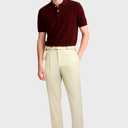 GINGTTO Linen Dress Pants Men Straight Fit Lightweight Summer Beach Casual Pants Men (32W x 30L, Dark Khaki)