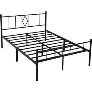14 Inch Full Size Bed Frames with Headboard/Footboard, Under Bed Storage, Strong Metal Slats Support, No Box Spring Needed, Noise Free, Easy Assembly, Black