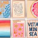 6Pcs Coastal Canvas Wall Art Island Life Beach Seashell Ocean Posters Prints Tropical Pictures Wall Decor for Living Room Bedroom Bathroom Home Decoration 8''x10'' Unframed