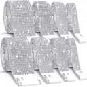 8 Rolls Rhinestone Ribbons,Cludoo 8 Yard Silver Self Adhesive Rhinestone Ribbon, Bling Crystal Diamond Ribbon Roll Wrap Glittering Rhinestones Sticker for Decoration Car DIY Arts Crafts Wedding (sliver)