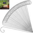 Hotop 30 Pcs Silver Plant Label Hooks, 20cm Garden Label Markers Hanger Rustproof Deformed Plant Sign Stake Metal Garden Sign Hanging Rods for Flower Planter Container Accessories