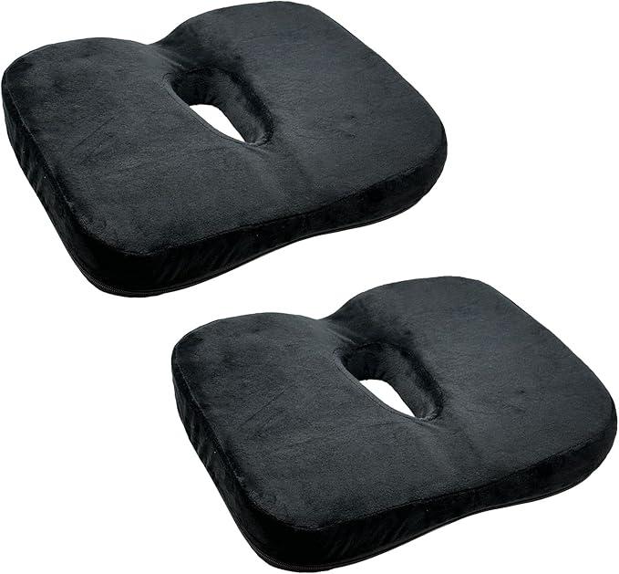 Seat Cushion - Memory Foam Sitting Pillow - Car Seat & Office Chair Cushion - Slip-Resistant with Soft Surface