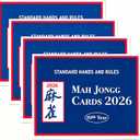 4 Pcs Mah Jong Cards 2026 Office Revision Standard Print American Mah Jong Card (Blue)