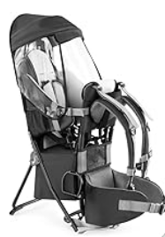 besrey Baby Backpack Carrier, Toddler Hiking Backpack with Safety 3-Height Seat, Adjustable Straps & Waist Belt, Foldable Frame Lightweight Large Capacity Child Carrier for Hiking (Black)