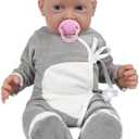Vollence 23 inch Full Body Silicone Baby Dolls with Magnetic Mouth, Not Vinyl Dolls, Realistic Newborn Silicone Baby Dolls Gifts for Kids,Birthday Gifts Stress Relief for Adults - Boy