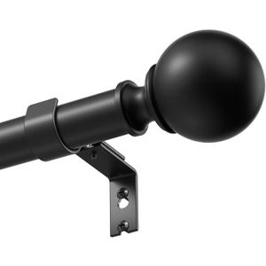 Heavy Duty Extra Long Curtain Rods for Windows 55-120 Inch, Black