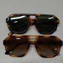 livho Trendy Polarized Square Aviator Sunglasses Women Men Square Eyewear Frame, Retro Sun Glasses for Women Men 2025 Shades (*Brown Tortoise/Brown + Brown Tortoise/Green)