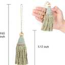 2 Pack Braided Tassel 24cm/9 Inch Key With Loops, Handmade Twisted Craft, DIY Accessories for Home Decoration