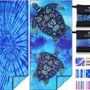 2 Pack Microfiber Thin Lightweight Beach Towel Oversized 71x32 Extra Large Sand Free Towels for Travel Swim Pool Yoga Gym Camping for Adults Women Men Beach Essentials Accessories Vacation Gift