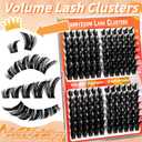 2 x Cat-Eye Volume Lash Clusters Book, Wispy Spiky Manga Full Look CC-Curl 288Pcs DIY Individual Eyelash Extensions 10-18MM Mixed Fake Eye Lashes Clusters Box