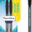 Paper Mate FlexGrip Ultra Retractable Ballpoint Pens | Medium Point (1.0mm) | Black | 2 Count (1 Count (Pack of 2))