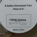 Large 6-Gallon Galvanized Tin Beverage Tub, 20x14x10 inches (Pack of 2)