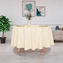 sancua Round Tablecloth - 90 Inch - Water Resistant Spill Proof Washable Polyester Table Cloth Decorative Fabric Table Cover for Dining Tables, Buffet Parties and Camping, Beige
