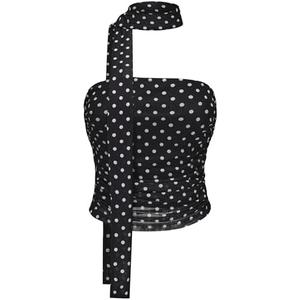 Women's Leopard Print Tube Top Cheetah Print Top Ruched Strapless Mesh Halter Tops for Women Going Out Party Small